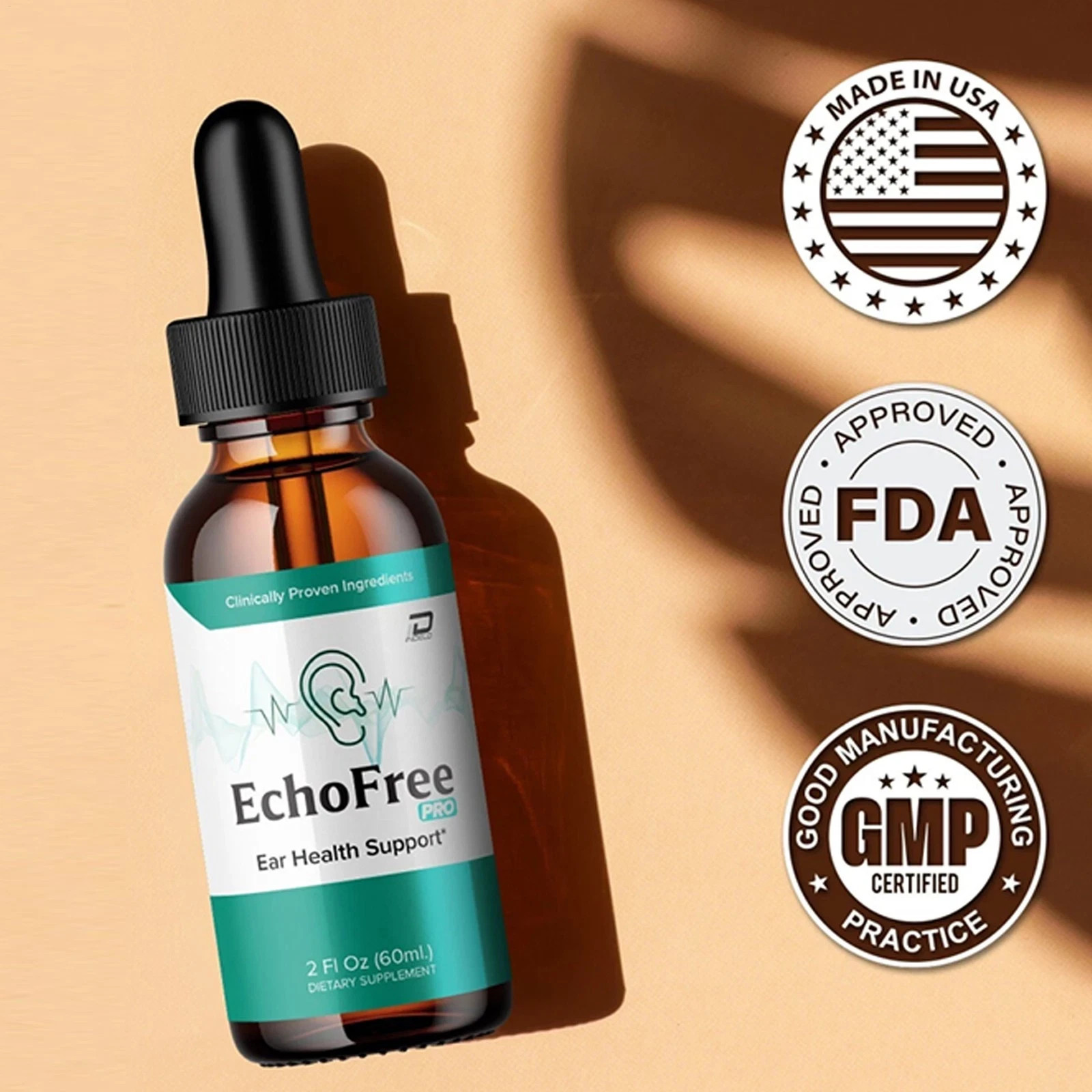 (1 Pack) Echo Free Pro Healthy Ear Support – Echo Free Pro Liquid Drops