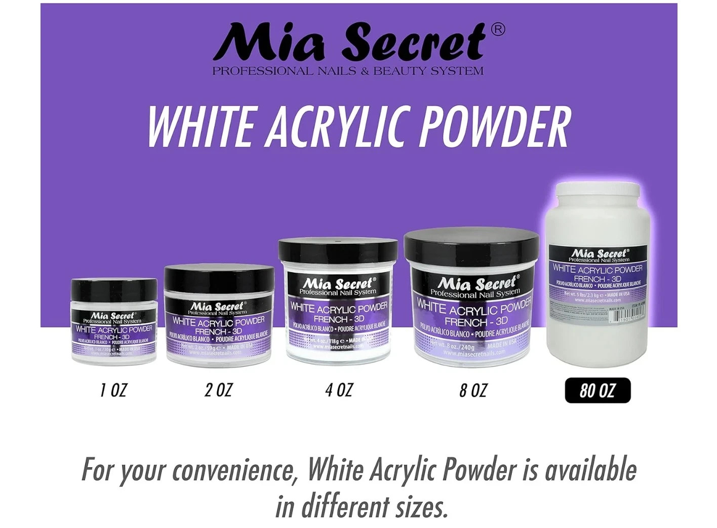 Professional White Acrylic Nail Powder 5 lbs – Extra Fine Salon Quality
