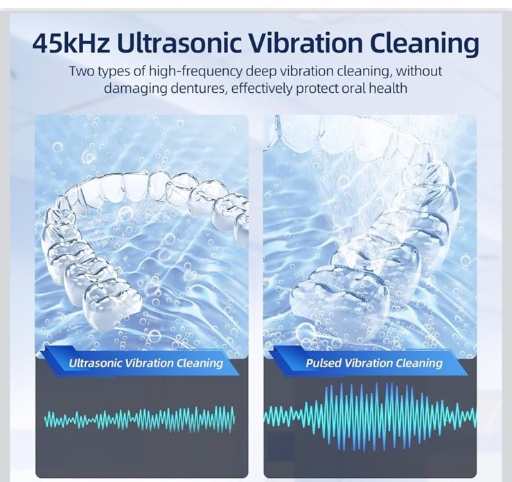ECOBASIC ULTRASONIC RETAINER CLEANER MACHINE DENTURES MOUTH GUARDS