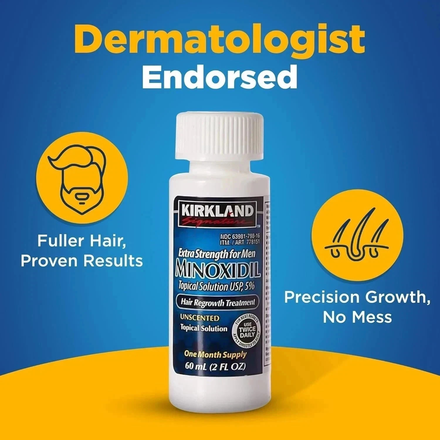 Minoxidil 5% Extra Strength Men 6 Month Supply Hair Regrowth Solution Free Ship