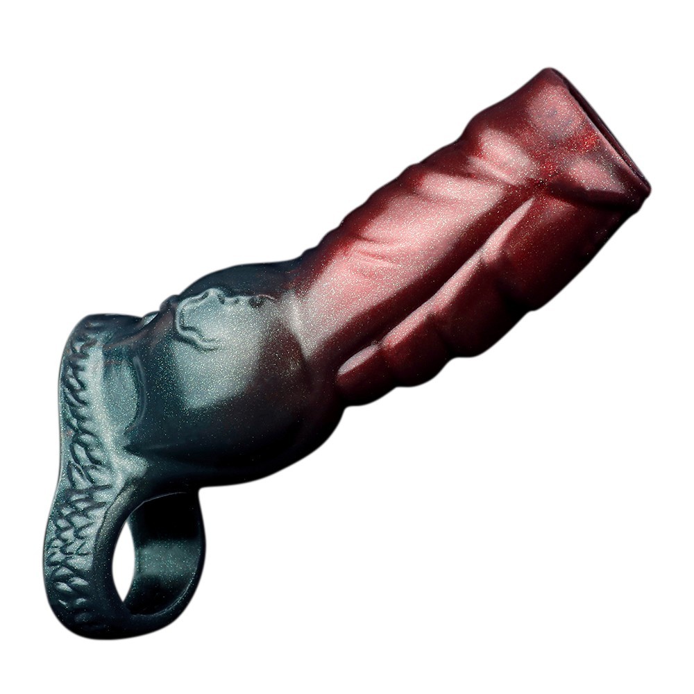 Male Fantasy Monster Cock Extension Sleeve Silicone Enlarger Enhancer Sheath