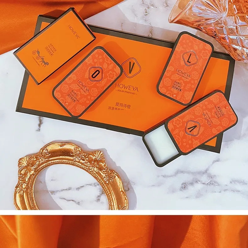 Solid Perfume Gift Set 4pcs Long Lasting Pocket Fragrance Balm Travel Perfume