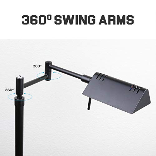 O’Bright Dimmable LED Pharmacy Floor Lamp, 12W LED, Full Range Dimming, Black