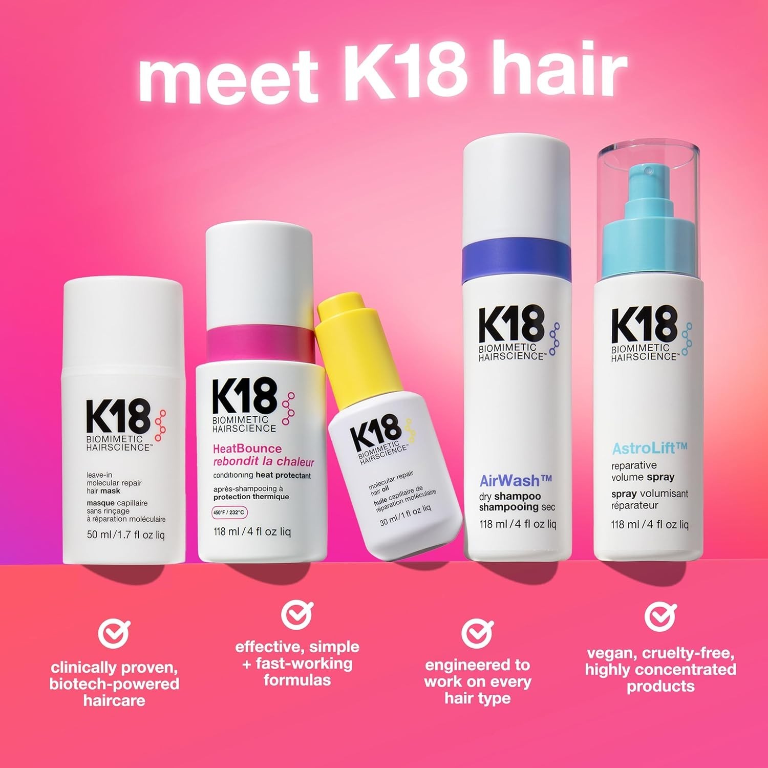 K18 Leave In Molecular Repair Hair Mask Biomimetic Hairscience 50 ml / 1.7 fl oz