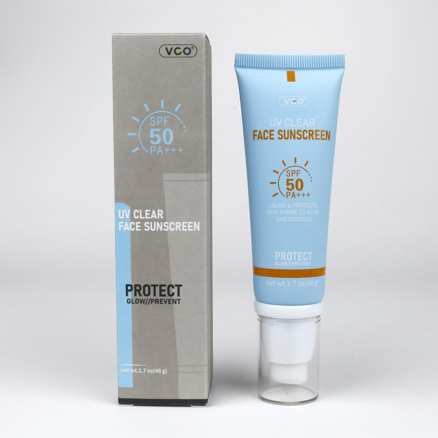 VGO Clear Face Sunscreen SPF 50, Hydrating Sun Essence Leaves No Sticky Feeling