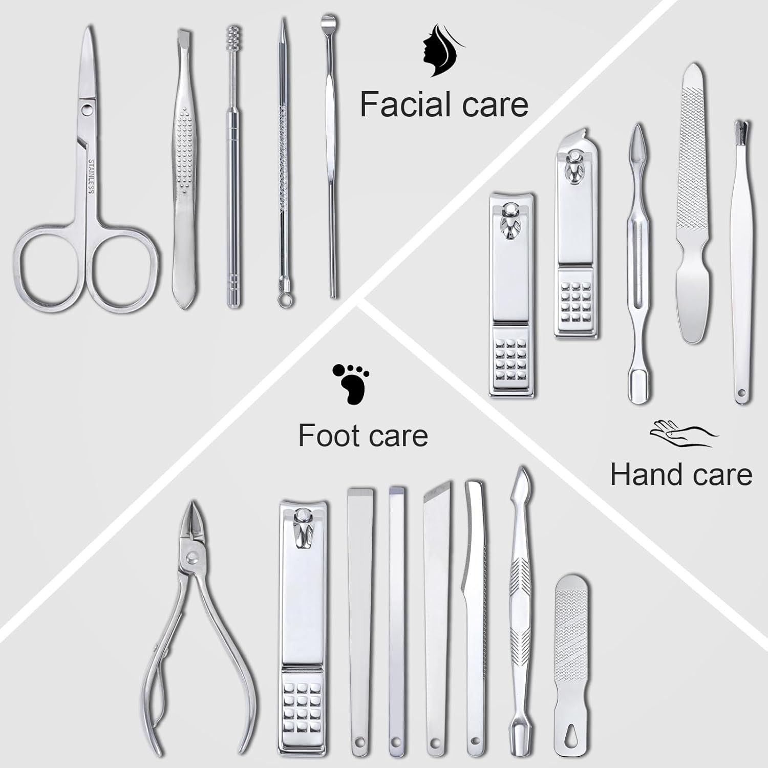 Yougai Nail Clippers Set – 18 Pcs Professional Manicure Pedicure Kit Gifts for F