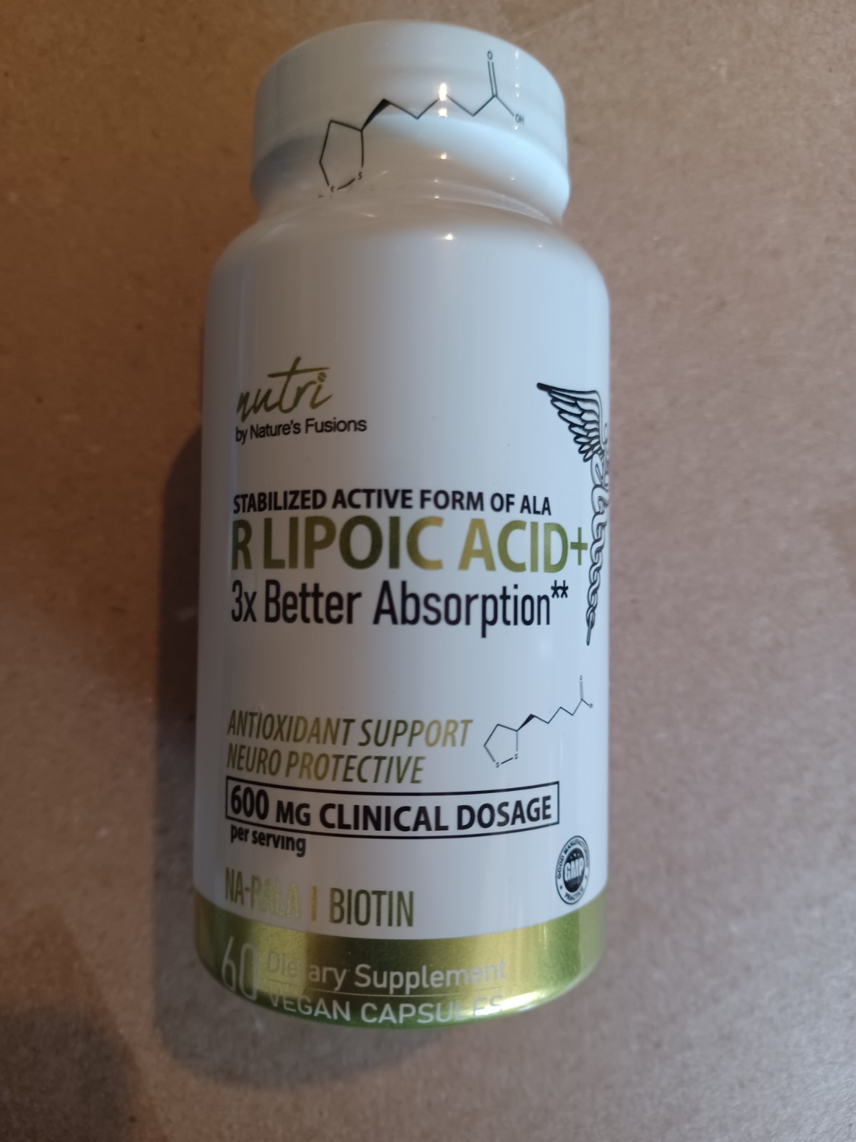 Nutri by Nature’s Fusions R Lipoic Acid + Supplement, 600mg, 60 Capsules