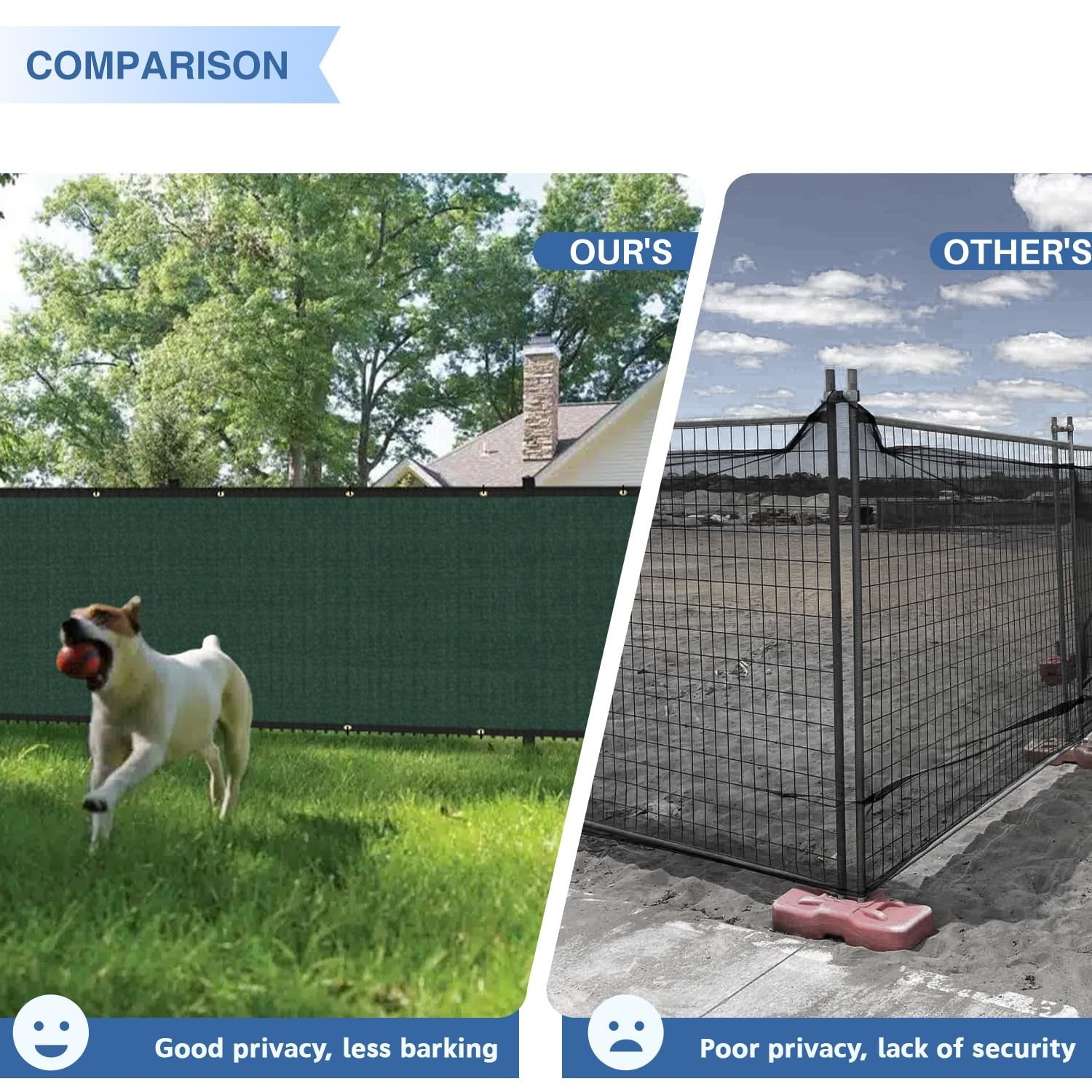 E&K Sunrise 6′ x 20′ Privacy Fence Screen with Grommets, Outdoor Windscreen F…