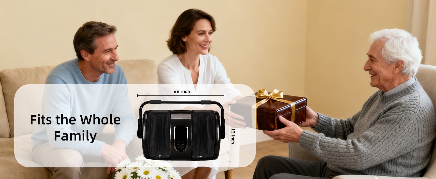 Foot Calf Massager Shiatsu Kneading Heated with 360° Adjustable Handle LEDScreen