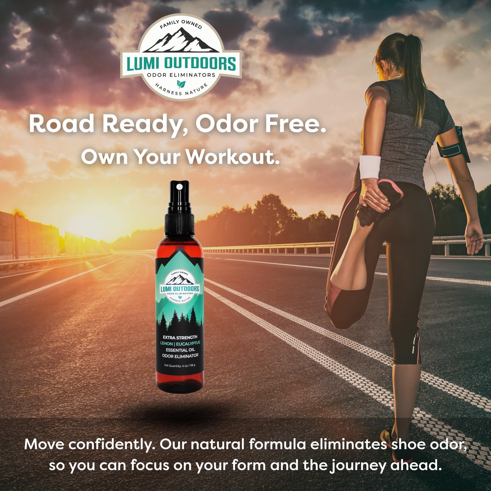 Lumi Outdoors Natural Shoe Deodorizer Spray (700+ Sprays) 4 Fl Oz (Pack of 1)