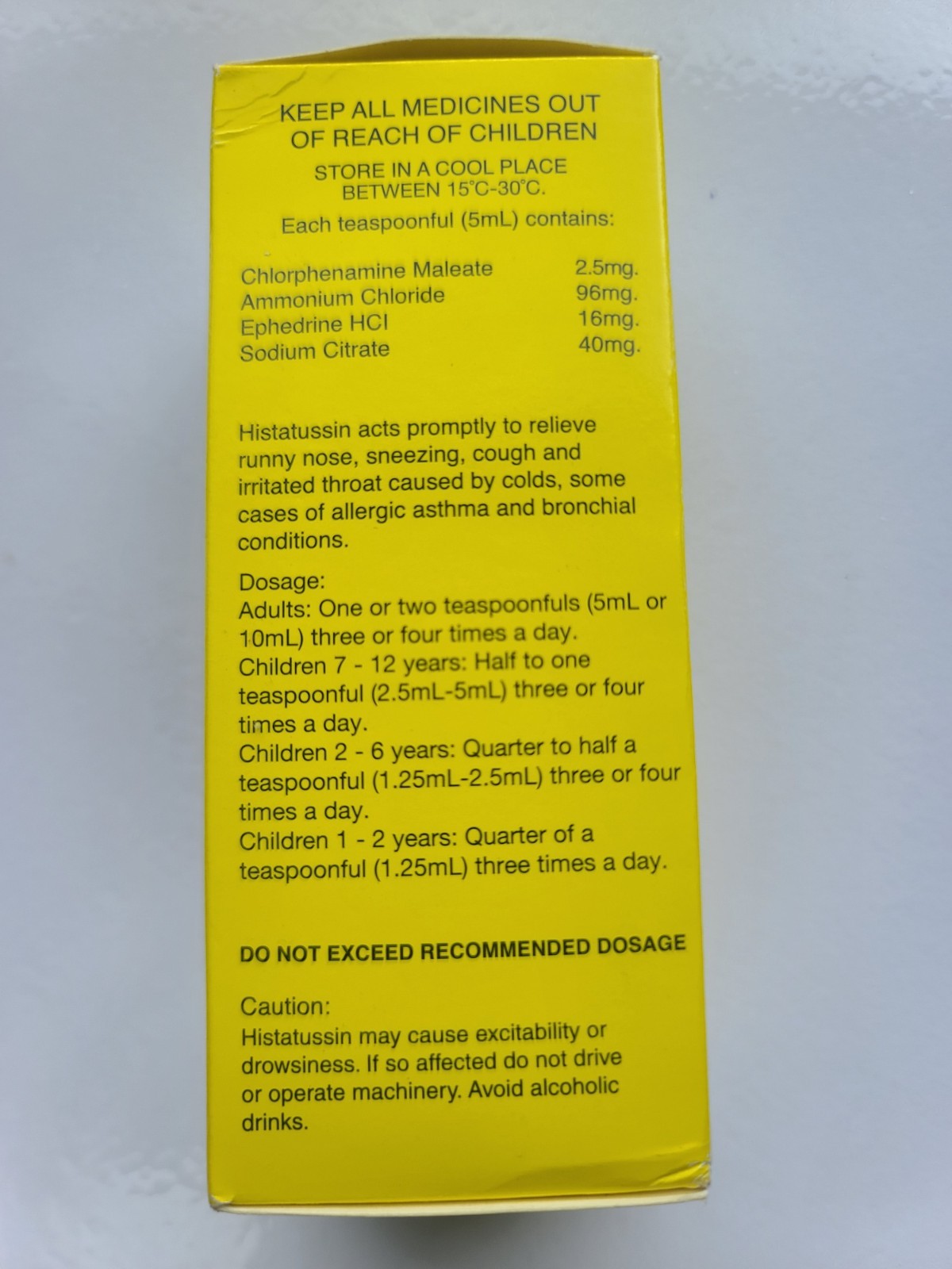 Histatussin Cold and Cough Treatment Syrup – 125ml