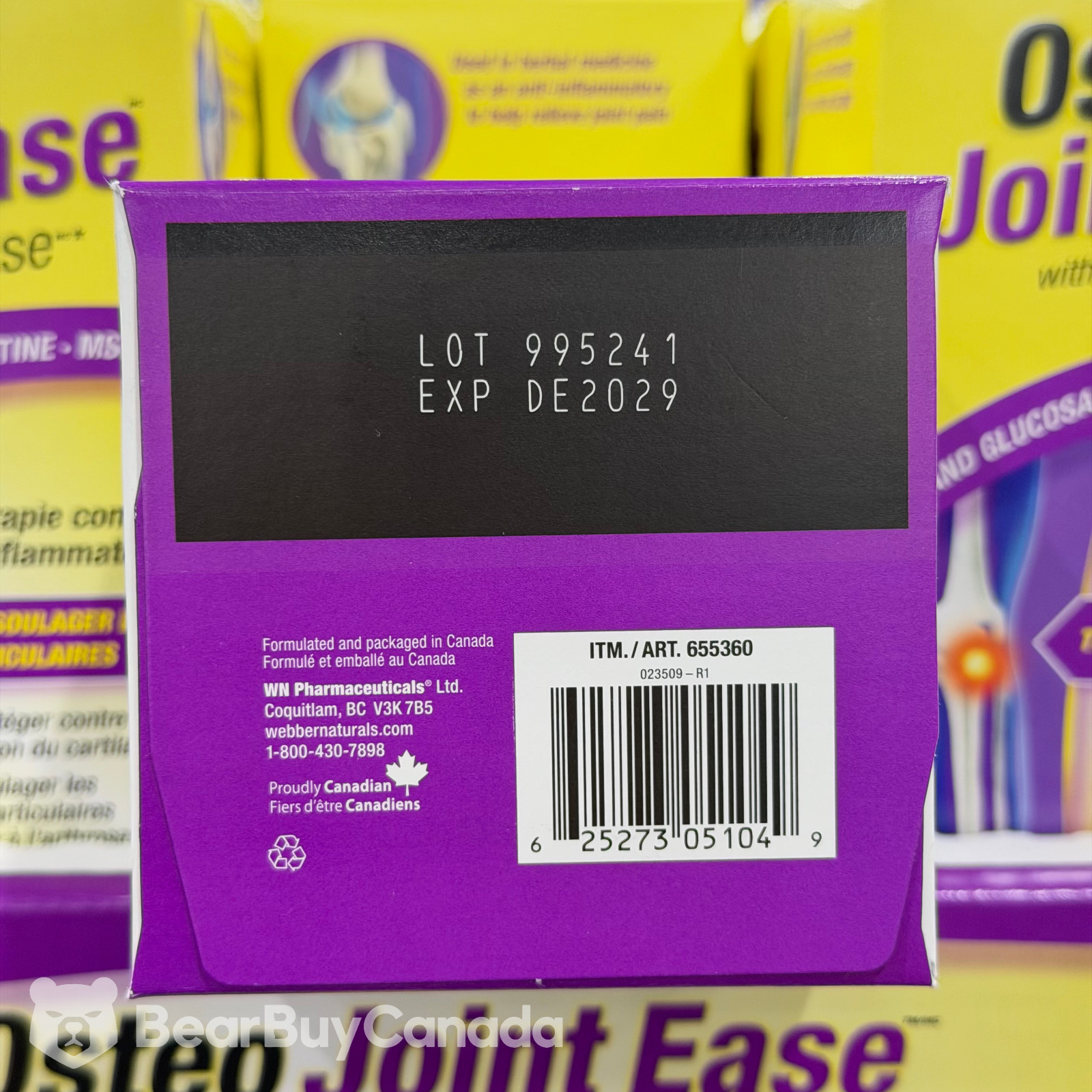 3-Pack Webber Naturals Osteo Joint Ease Glucosamine MSM 540 Caplets Exp:12/2029
