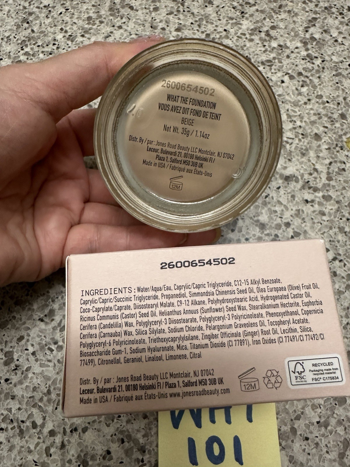 Jones Road Bobbi Brown What The Foundation BEIGE 1.14oz/35g FULL SZ NEW BOX $46
