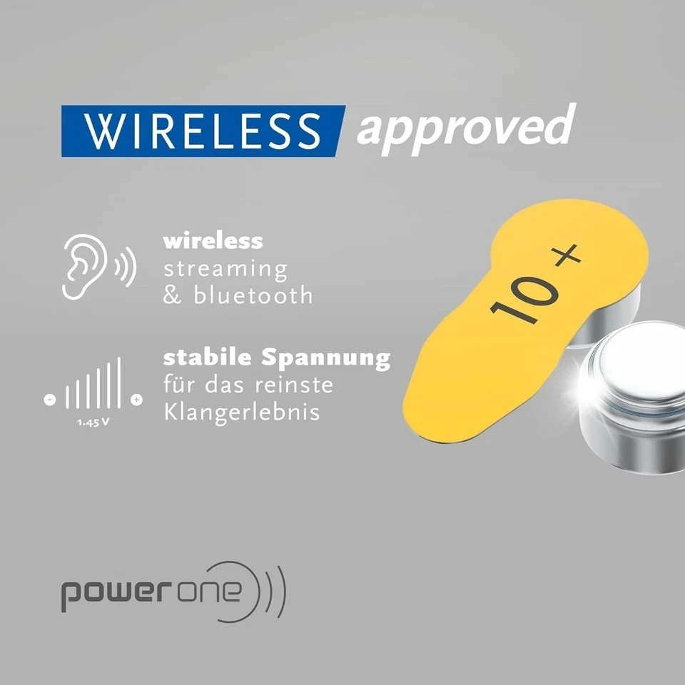 Power One Size 10 Zinc Air Hearing Aid Batteries (60 batteries)