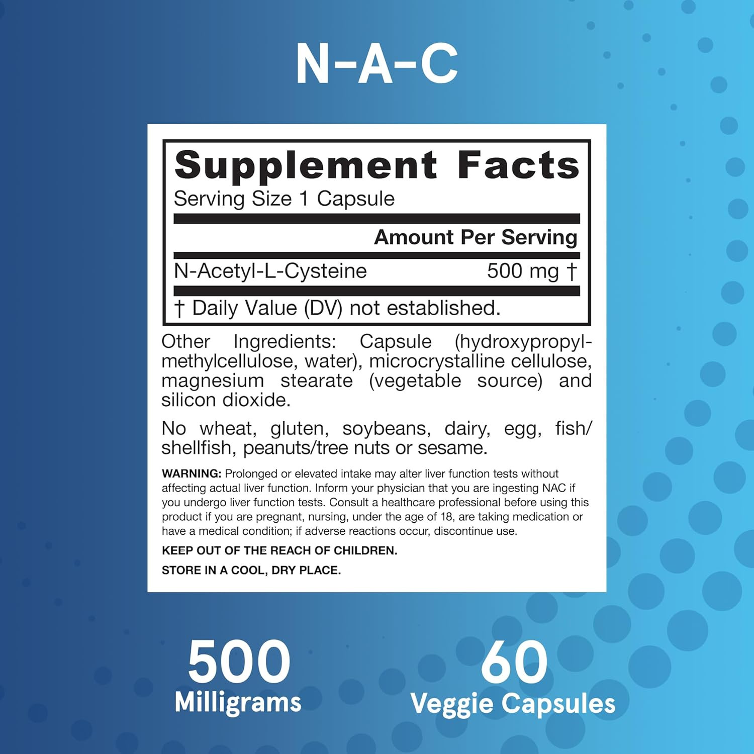 ® N-A-C 500 Mg, Dietary Supplement, Antioxidant Support for Liver Health, 60 …
