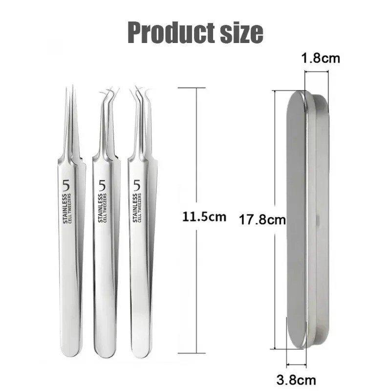 3Professional Tweezers Ultra-fine No. 5 Acne Blackhead Removal Beauty Salon Tool