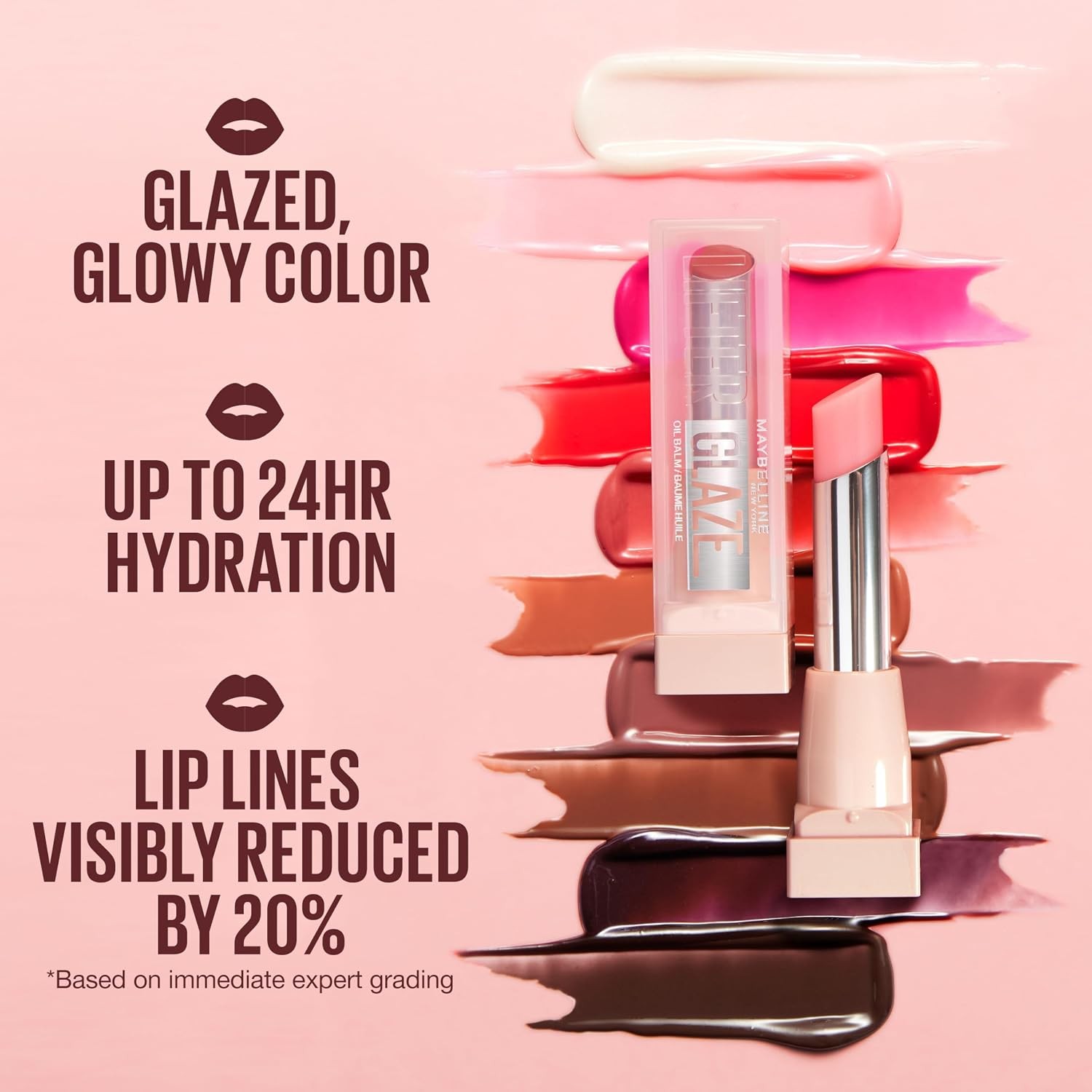 Maybelline Lifter Glaze Oil Balm Rose Bite Hot Pink Hydrating Lip Balm