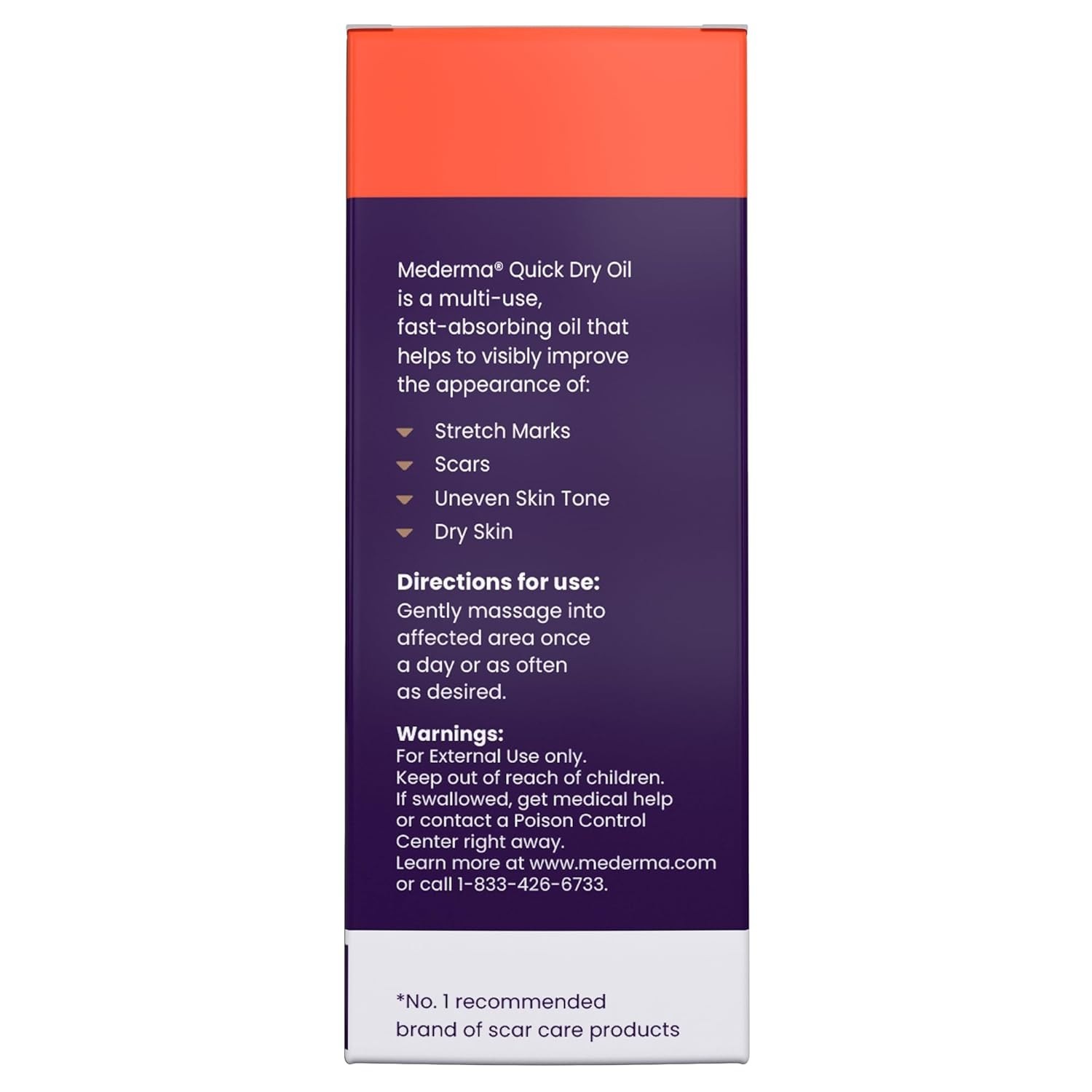 Mederma Quick Dry Oil 2 Oz Bottle- Scar and Stretch Mark Treatment – Exp 09/2026