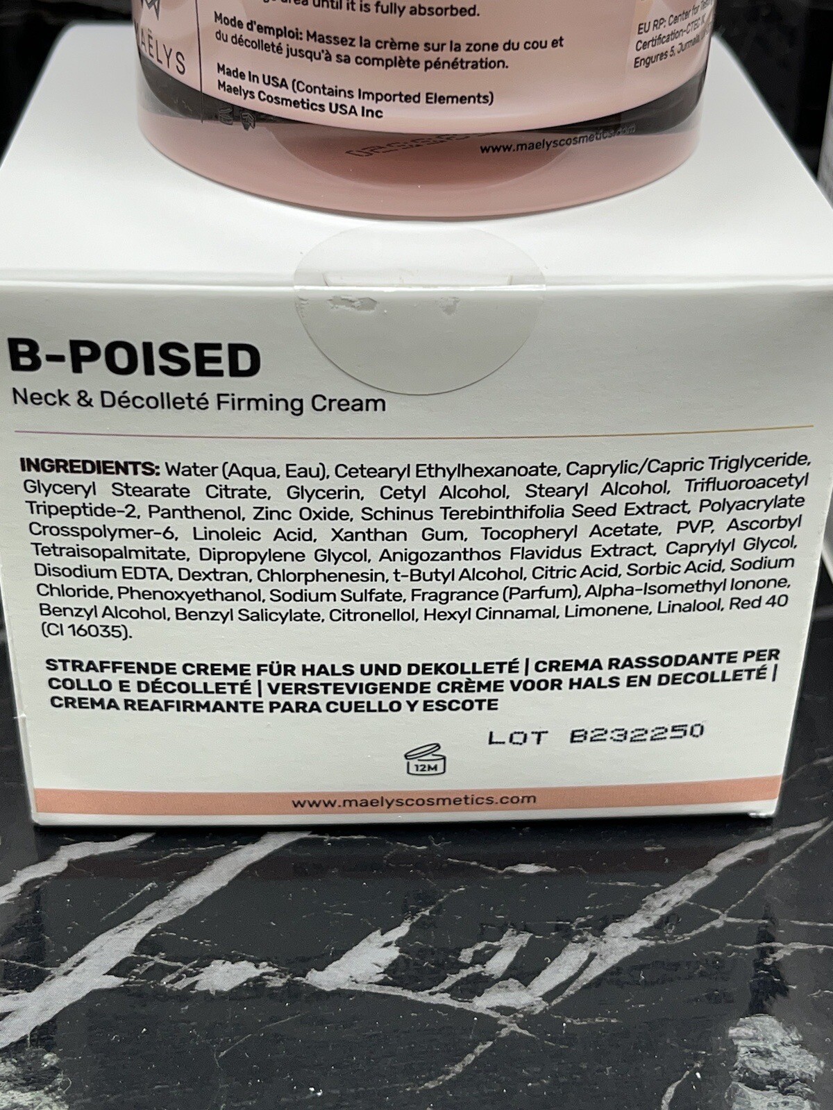 3x Maelys B-POISED Neck & Decollete Firming cream 1.7oz NEW In Box !!