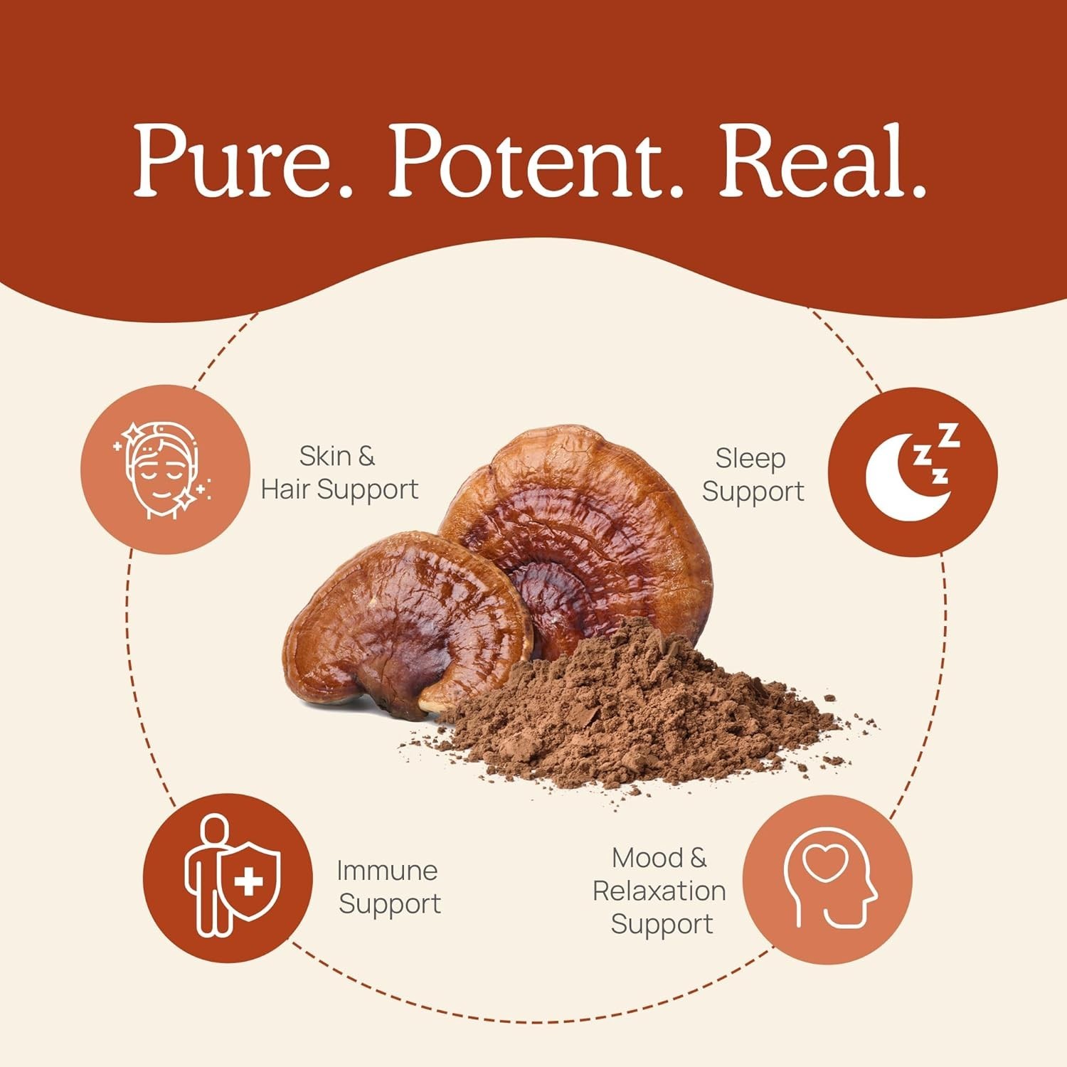 Red Reishi Mushroom Powder – 100% Pure for Daily Wellness & Relaxation