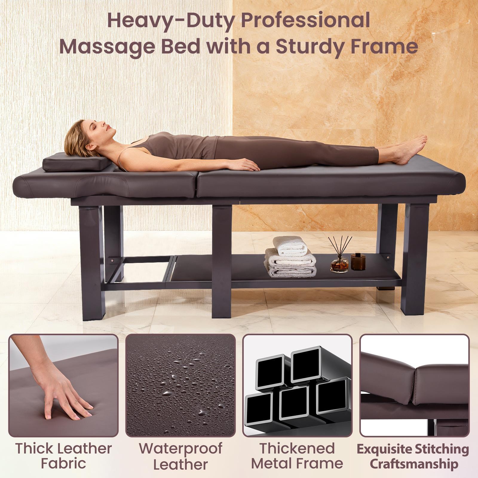 Heavy Duty Massage Treatment Table Facial Bed Salon Beauty W/Open-Chest,Headrest