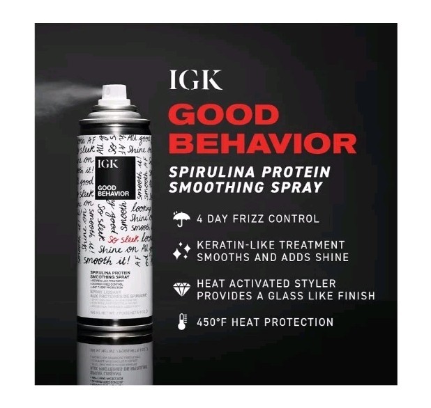 IGK Good Behavior MSRP $16 Spirulina Protein Smoothing Spray 2.4oz./80ml Travel