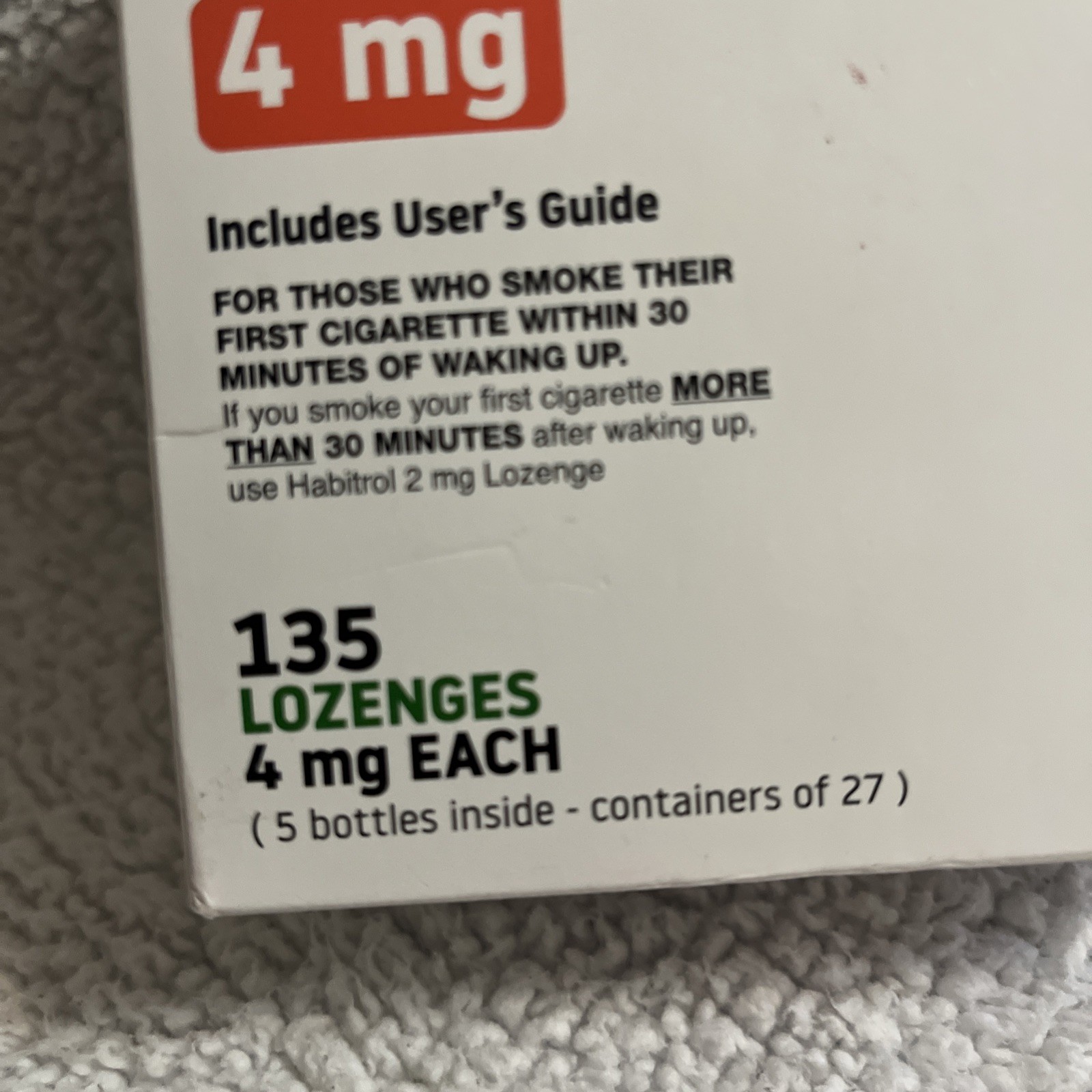 Habitrol Nicotine Lozenges 4 mg Mint Flavor 135 Count Nicotine Lozenge Exp 09/26