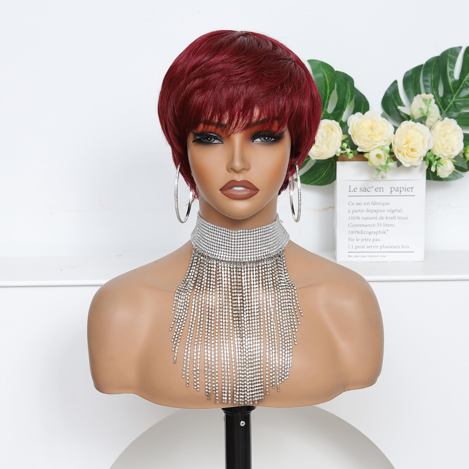 Short Pixie Cut Human Hair Wig For Black Women Human Hair Glueless None Lace …