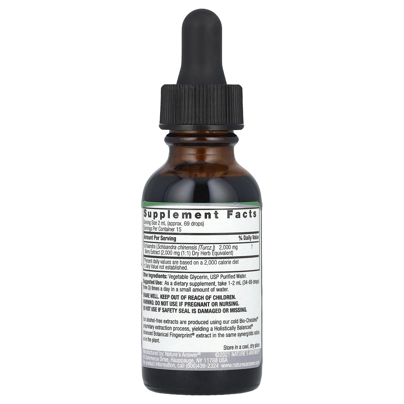 Nature s Answer Schisandra Alcohol-Free 2 000 mg 1 fl oz 30 ml Alcohol-Free,