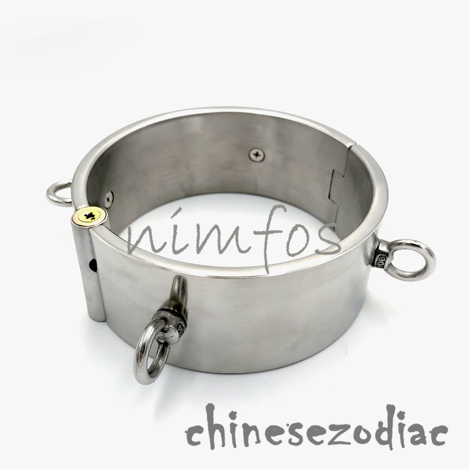6CM High Heavy Duty 4 Ears Stainless Steel Neck Collar Restraint with Press Lock
