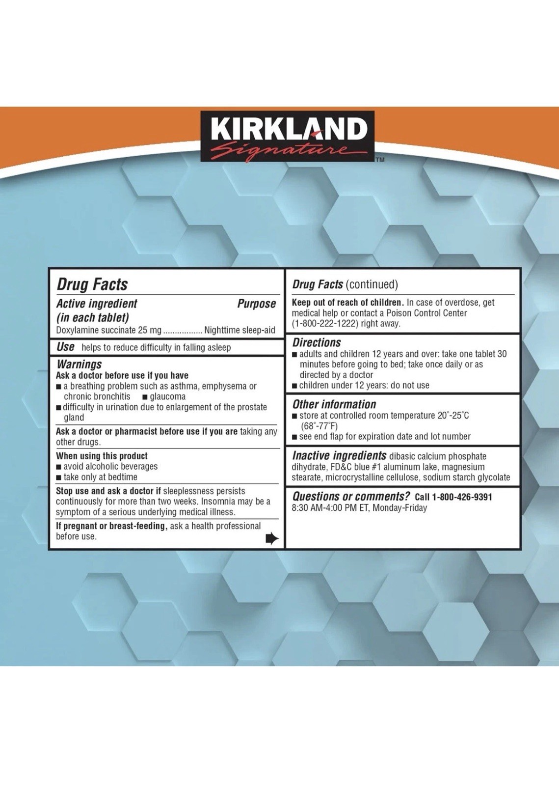 Kirkland Signature Sleep Aid, 192 Tablets EXP 06/27