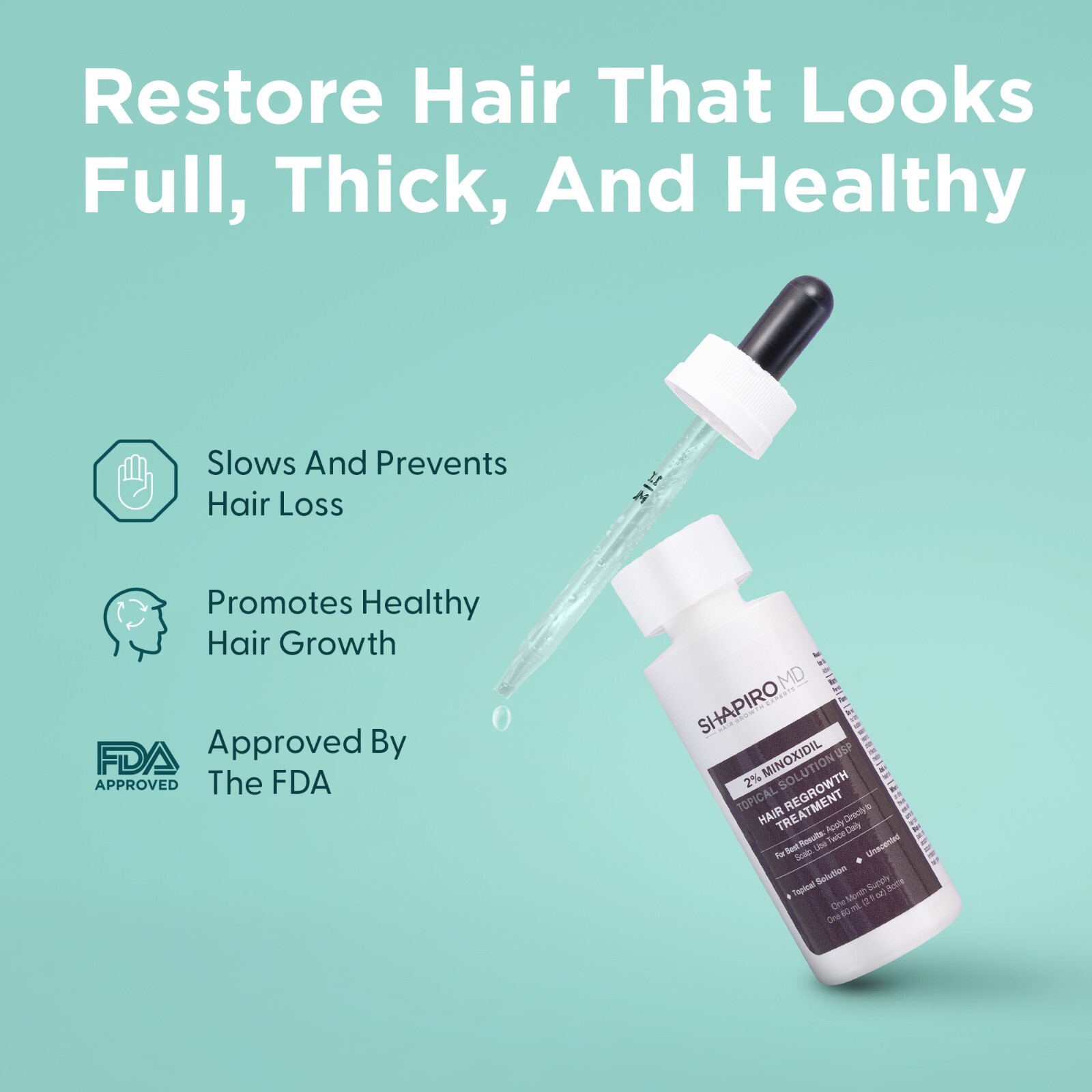Minoxidil Topical Solution 2% for Women Hair Regrowth, Serum Reactivates Hair