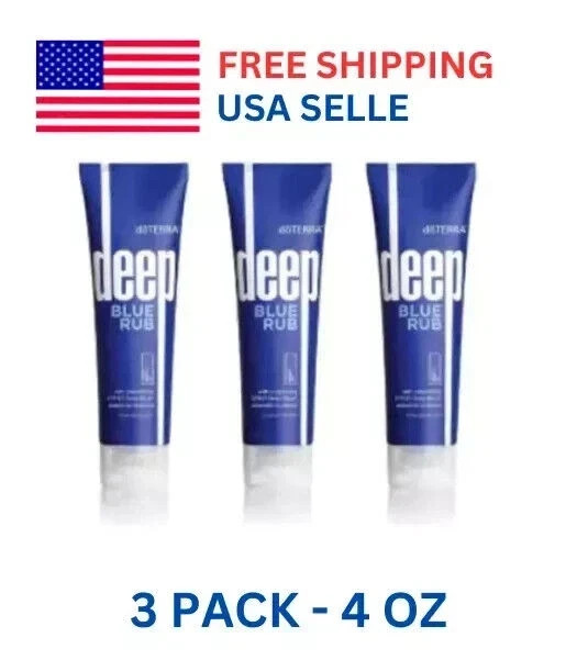 3 PACK DoTERRA Deep Blue doterra Rub Body Cream – 4 oz EXP:03/2028 +