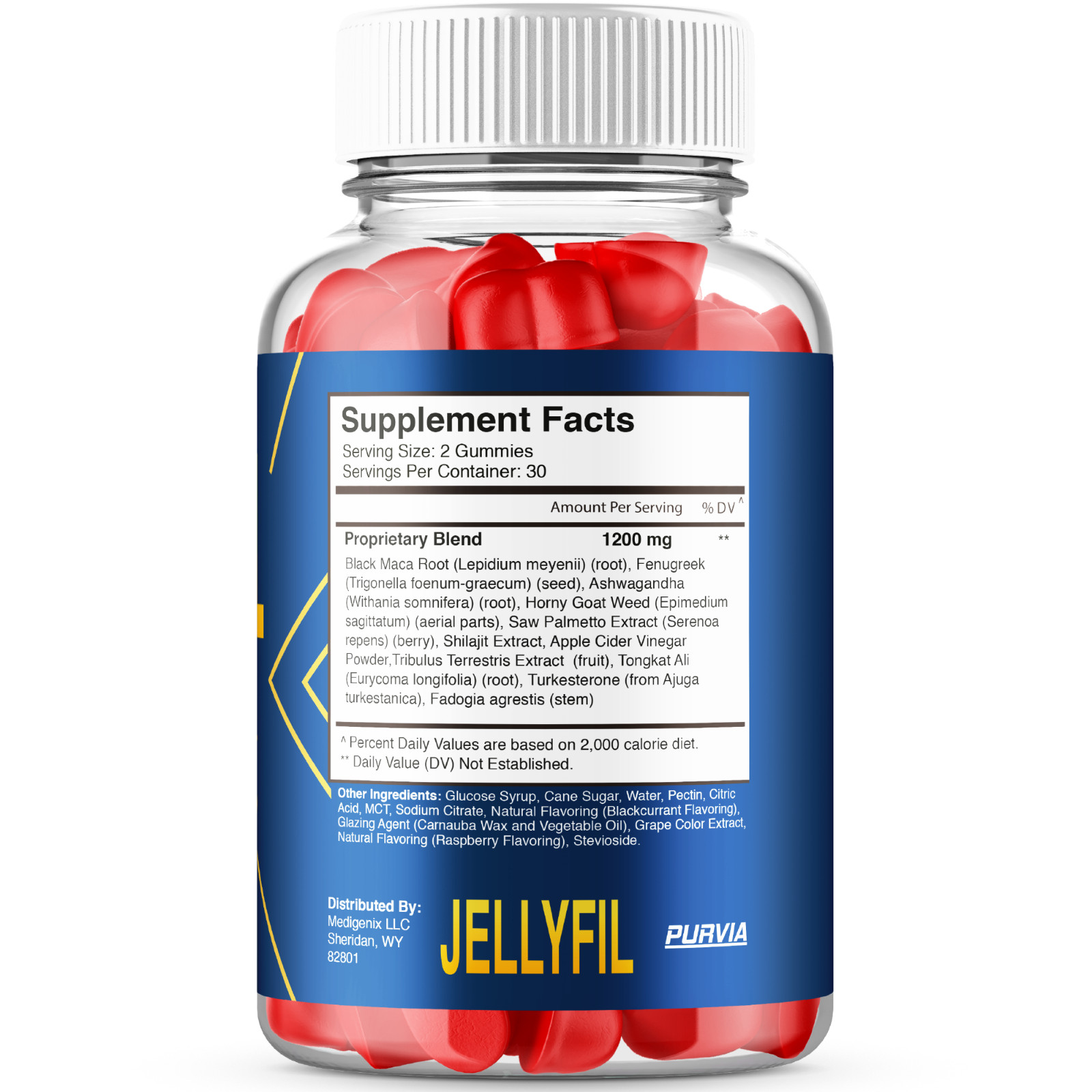 (2 Pack) Jellyfil Gummies For Men Jelly Fil Male Premium Supplements (120 ct)