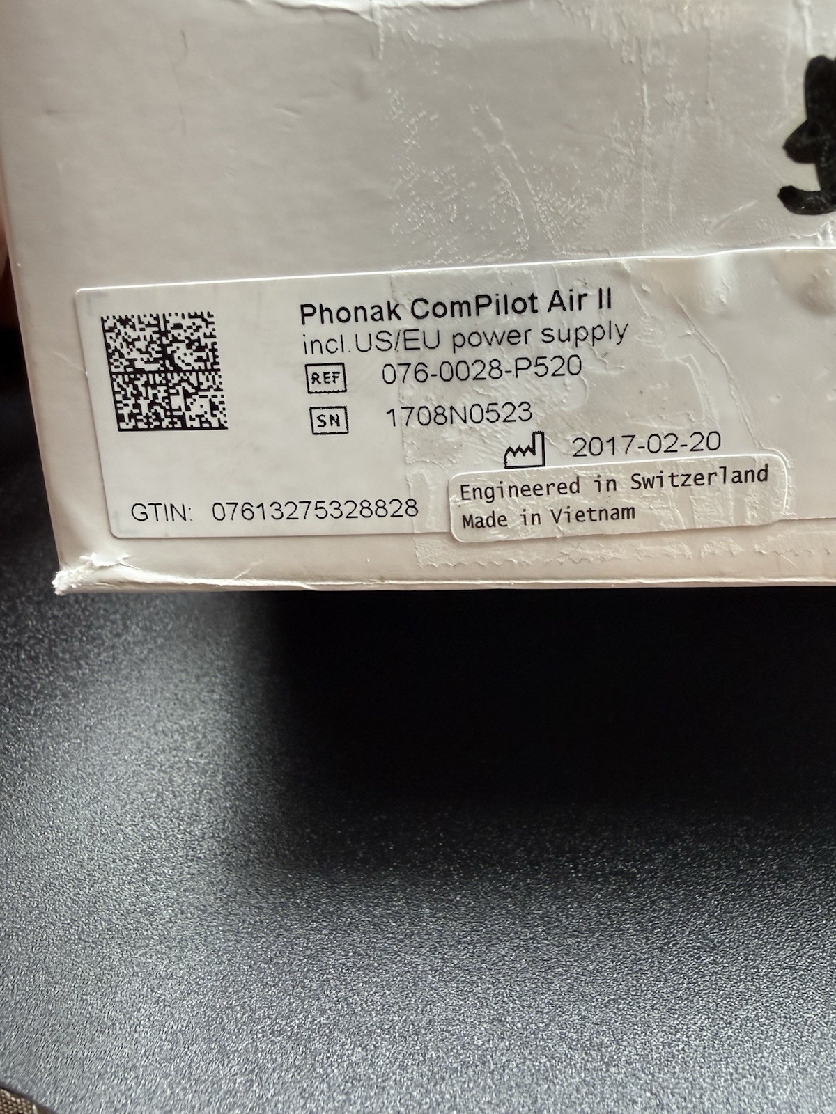 Phonak ComPilot Air II Bluetooth Hearing Aid Streamer w/ Box Cable Pouch Charger