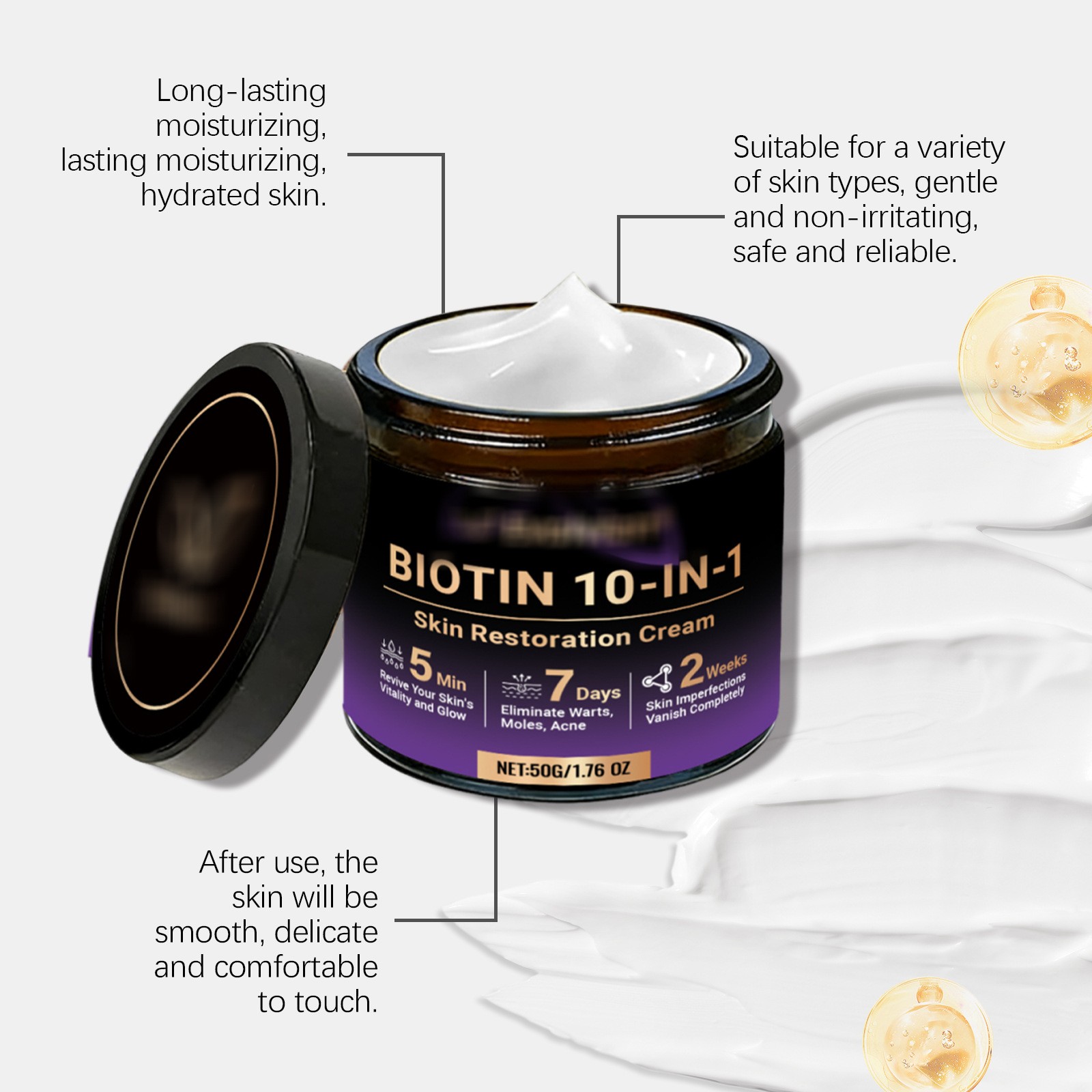 Biotin 10-in-1 Skin Restoration Cream, 2026 Professional Skin Treatment Cream ~