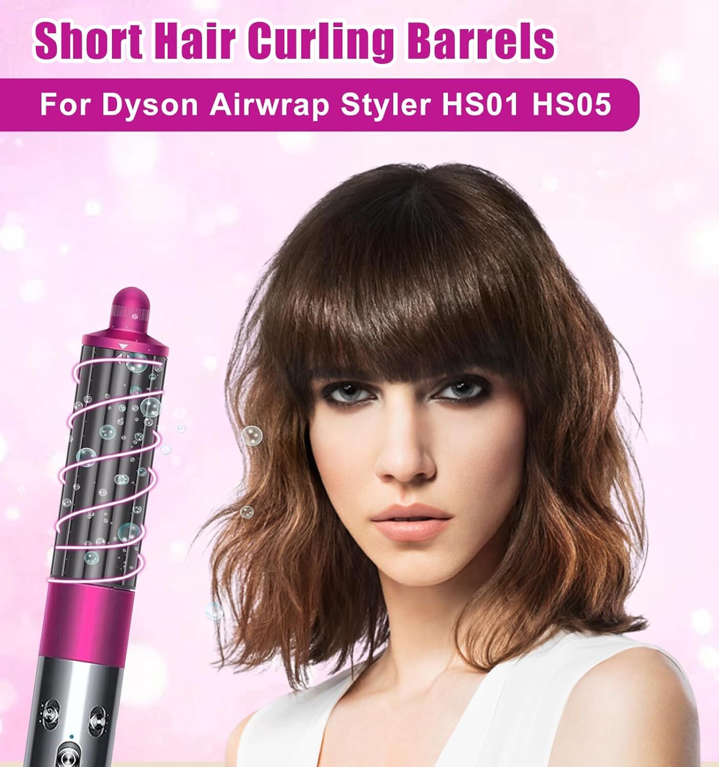 Upgraded 40MM/1.6 In Short Hair Curling Barrels for Dyson Airwrap Styler