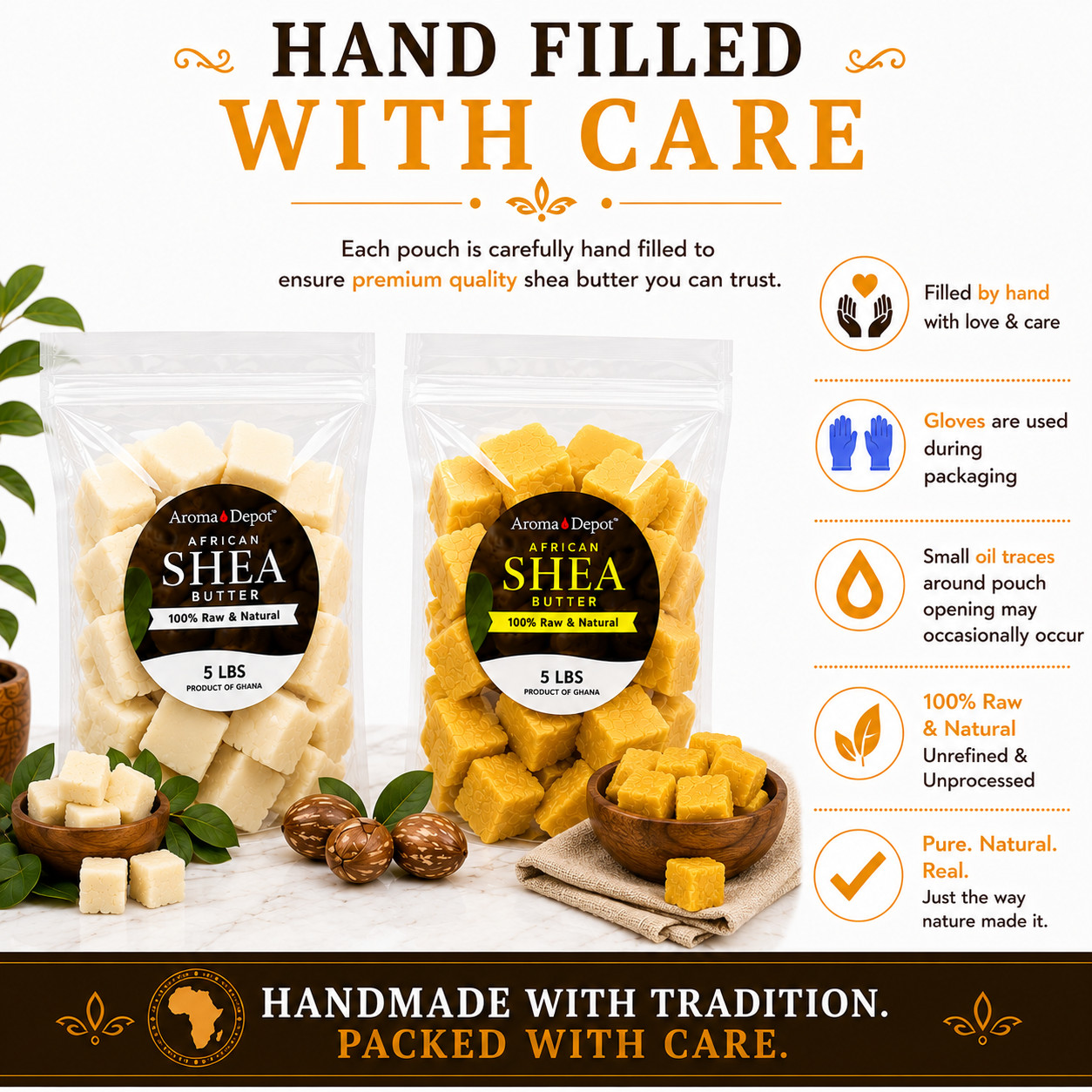 African Shea Butter Raw Unrefined 100% Natural Organic Pure IVORY Wholesale