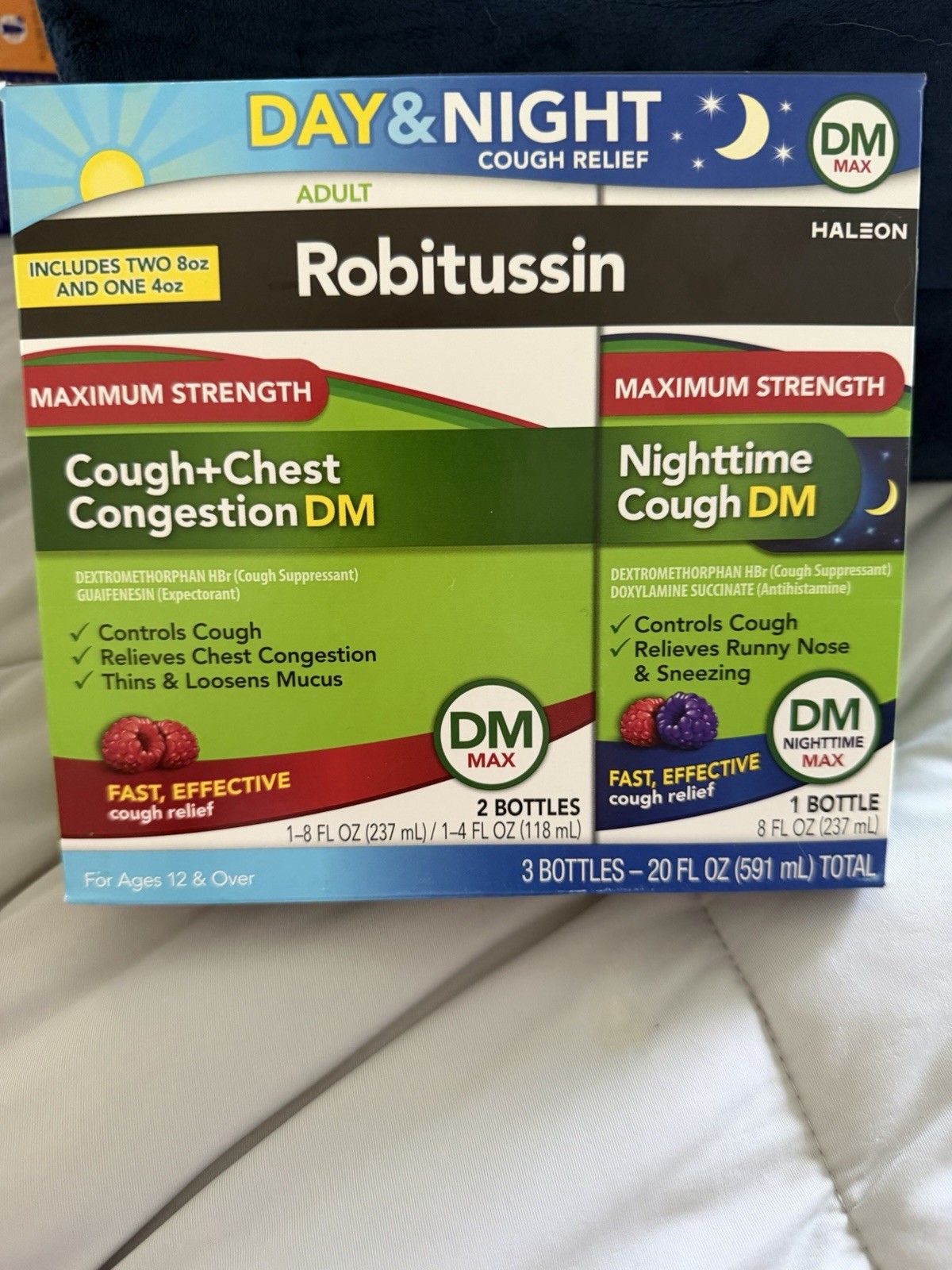 Robitussin Maximum Strength Day & Night Cough + Chest Congestion DM 8 Fl Oz