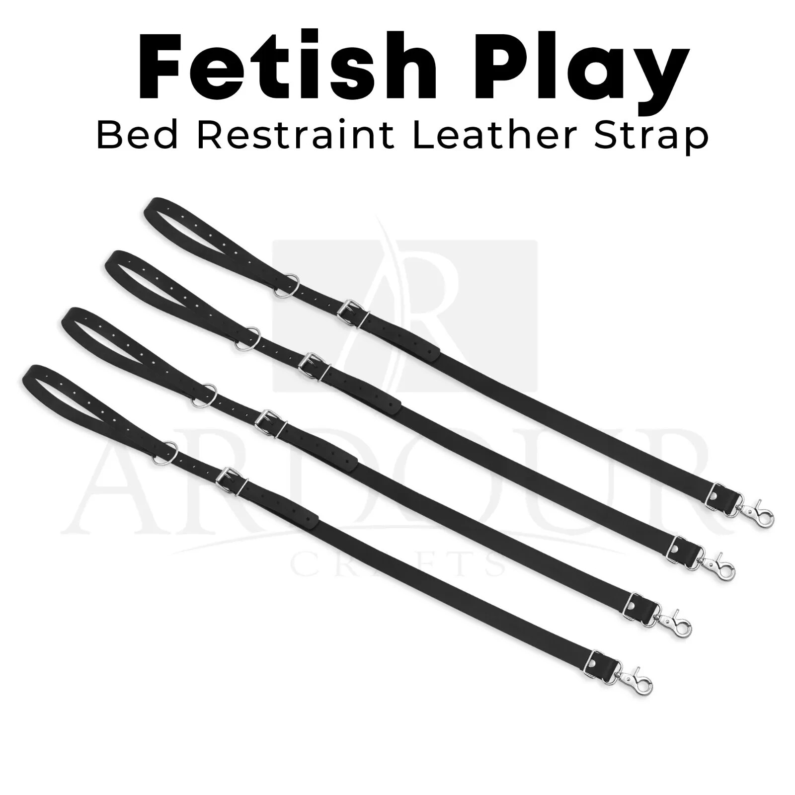 Genuine Cow Leather Adjustable Strap Connector Set 4PCS Bed & Attachment Gear