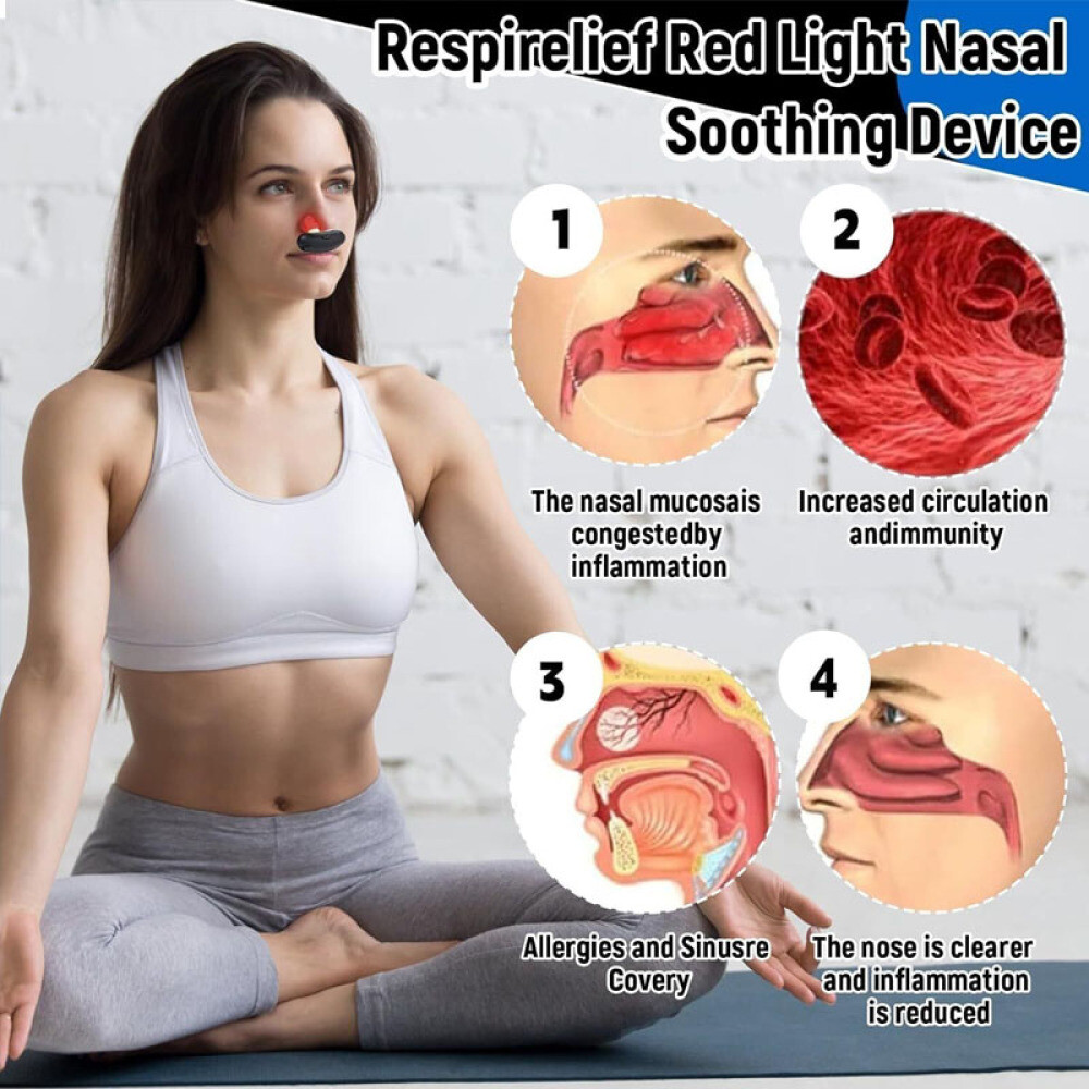 Red Light Nasal Respirelief Therapy Instrument For Nose Rhinitis Care Allergic