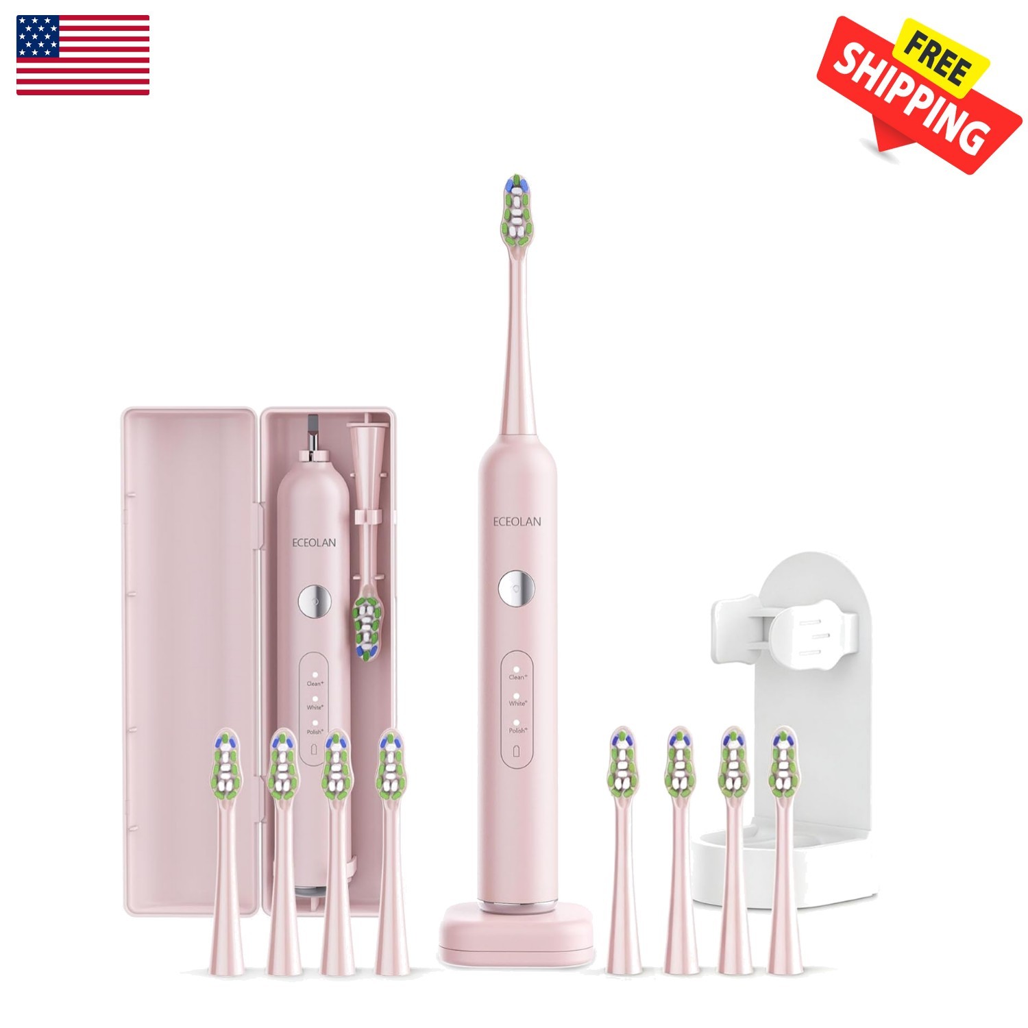 Rechargeable Sonic Toothbrush with 3 Modes & Travel Case – 60 Days Battery Life