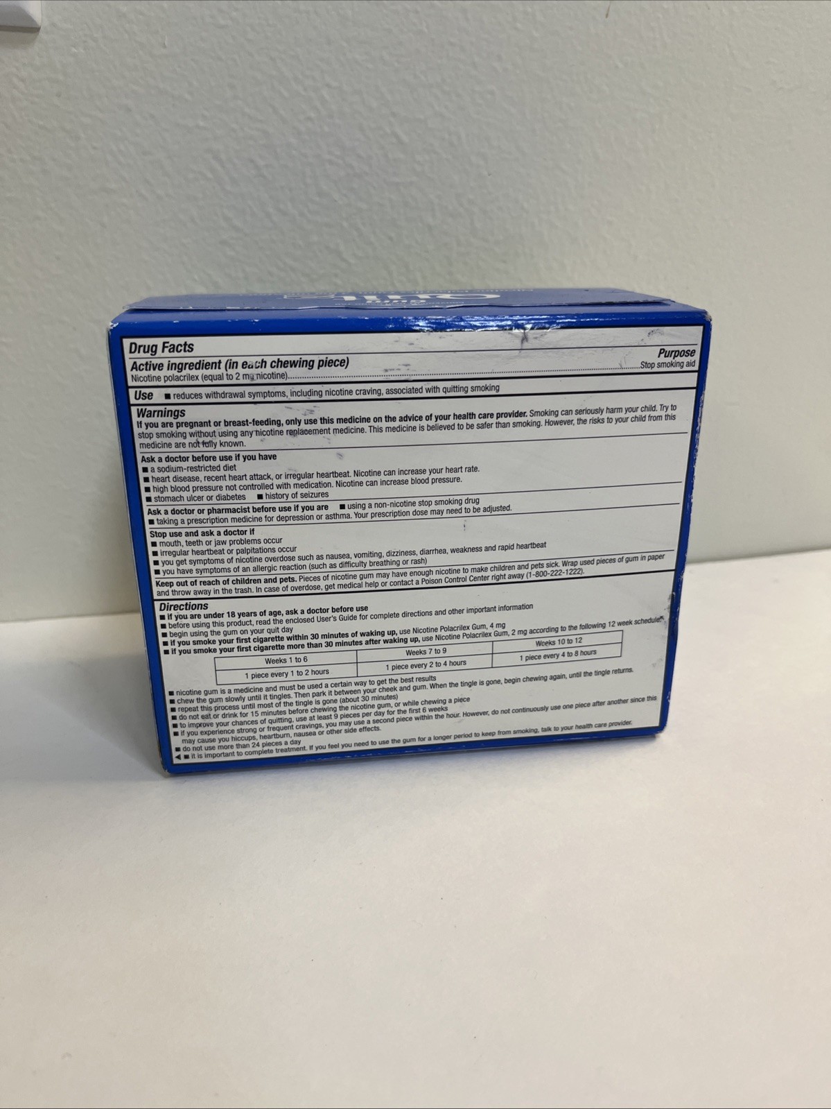 Kirkland Signature Quit 2 mg Gum Nicotine Polacrilex Stop Smoking Aid 190 Pieces