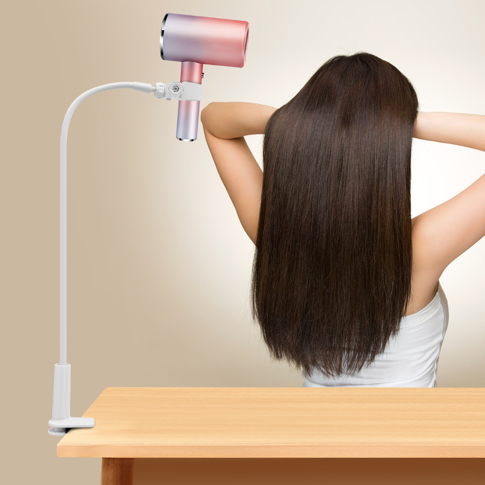 360° Adjustable Hair Dryer Stand – Hands-Free, Compact, and Portable