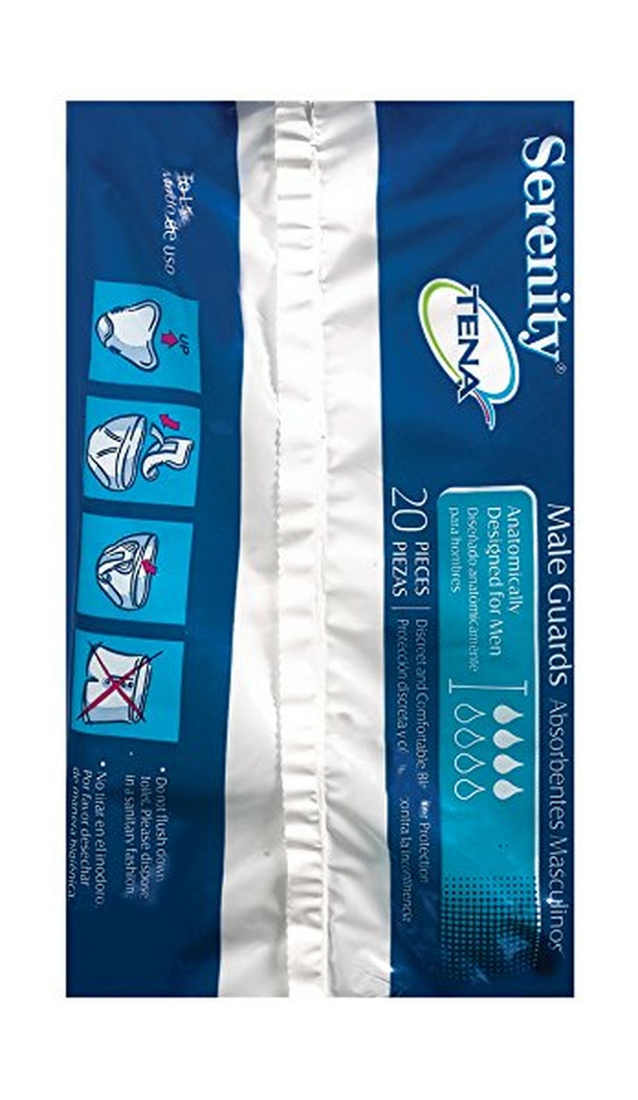 TENA Male Guards 20CT PRI (3 Pack) 20 Count (Pack of 3) pack of 3, 60 total
