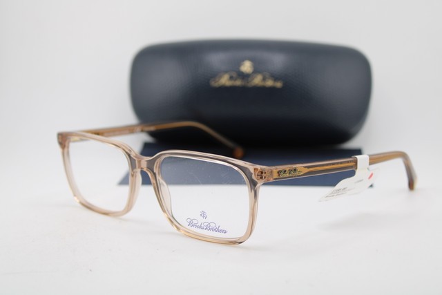NEW BROOKS BROTHERS B.B. 2033 6143 CLEAR BROWN GOLD AUTHENTIC EYEGLASSES 54-17