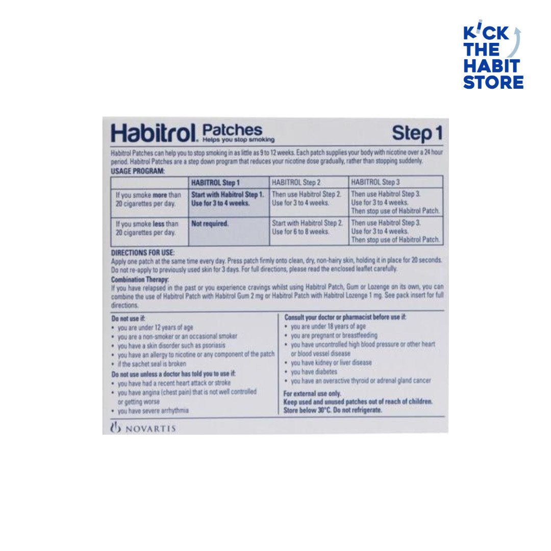 Habitrol STEP 1 21mg 28 Nicotine Patch Transdermal Quit Smoking Now