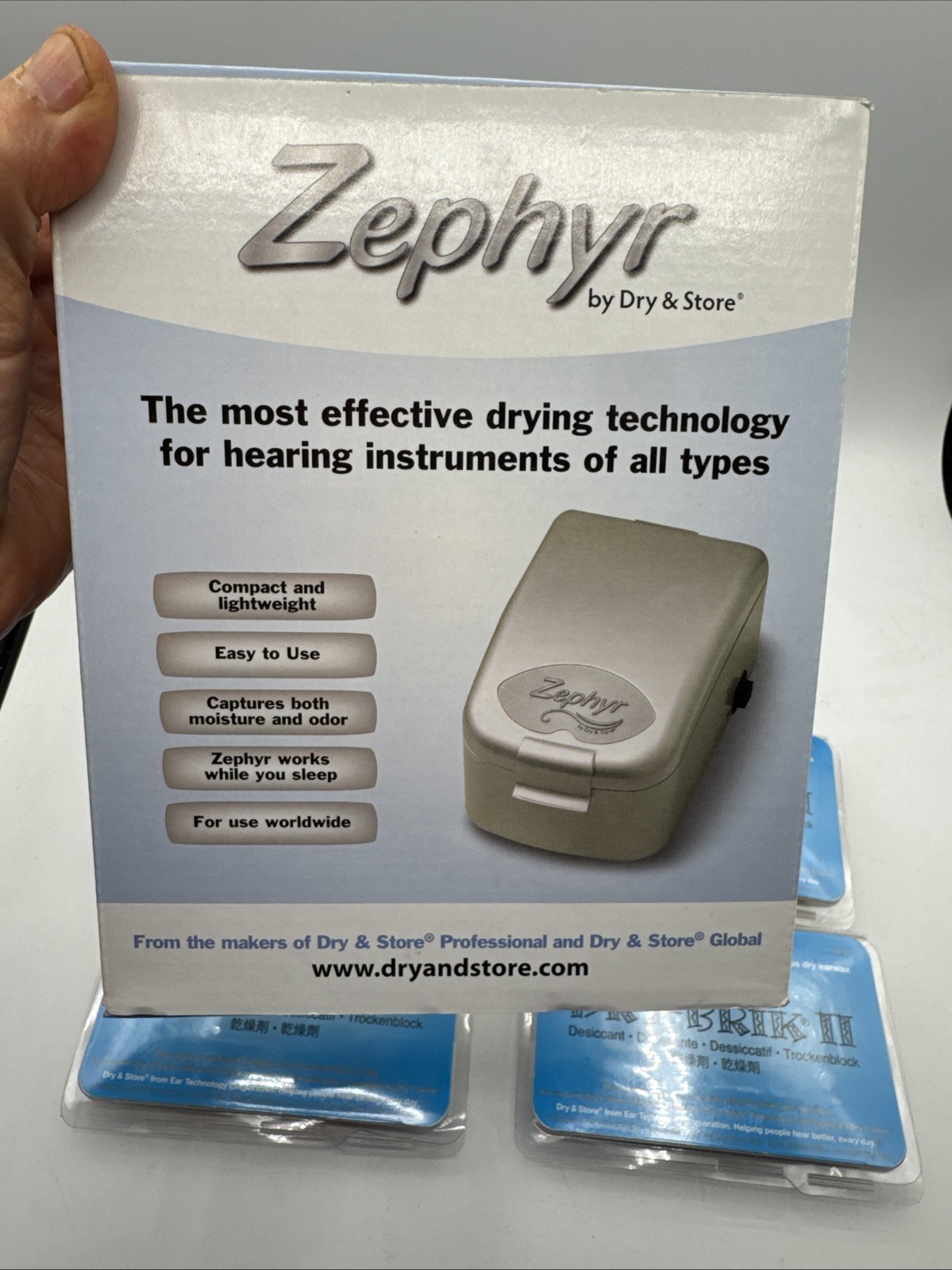 NEW Zephyr By Dry and Store Hearing Tech Dryer W/ dry bricks