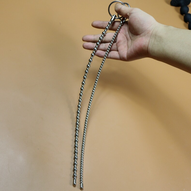 Male E-stim Shock Stainless Steel Dilator Stretcher Urethral Plug Sounding Beads