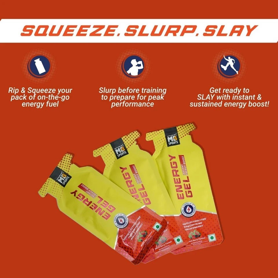MuscleBlaze Sports Energy Gel For Instant Energy Boost Electrolytes & 75 Mg